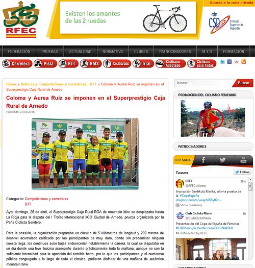 2015-04-27 XCO Arnedo en la Real Federación Española de Ciclismo