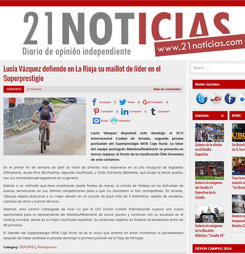 II XCO Internacional Ciudad de Arnedo en 21 Noticias
