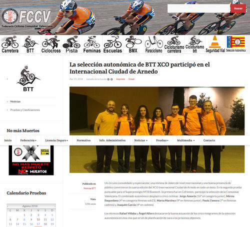 IV XCO Internacional Ciudad de Arnedo en Federación Valenciana de Ciclismo IV XCO Internacional Ciudad de Arnedo en Federación Valenciana de Ciclismo
