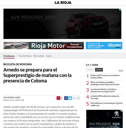 IV XCO Internacional Ciudad de Arnedo en Diario La Rioja IV XCO Internacional Ciudad de Arnedo en Diario La Rioja
