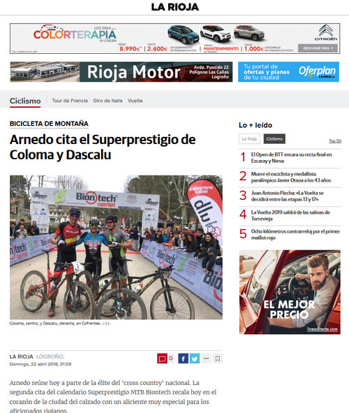 IV XCO Internacional Ciudad de Arnedo en Diario La Rioja (2) IV XCO Internacional Ciudad de Arnedo en Diario La Rioja (2)