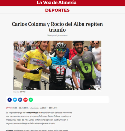 IV XCO Internacional Ciudad de Arnedo en La Voz de Almería IV XCO Internacional Ciudad de Arnedo en La Voz de Almería