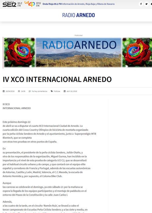 IV XCO Internacional Ciudad de Arnedo en Radio Arnedo IV XCO Internacional Ciudad de Arnedo en Radio Arnedo
