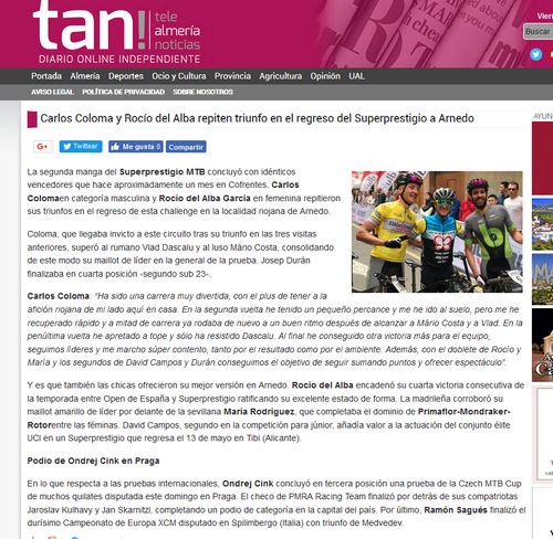 IV XCO Internacional Ciudad de Arnedo en Telealmería Noticias IV XCO Internacional Ciudad de Arnedo en Telealmería Noticias