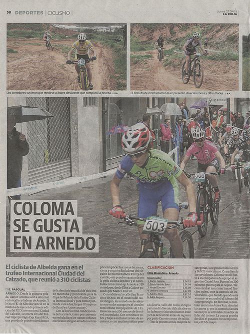 2015-04-27 XCO Arnedo en diario La Rioja