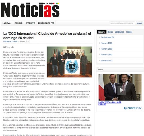 2015-02-04 XCO Arnedo en Noticias de La Rioja