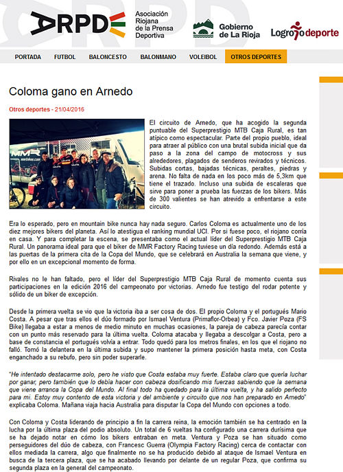 II XCO Internacional Ciudad de Arnedo en Deporte Riojano