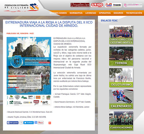 II XCO Internacional Ciudad de Arnedo en Federación Extremeña de Ciclismo (2)