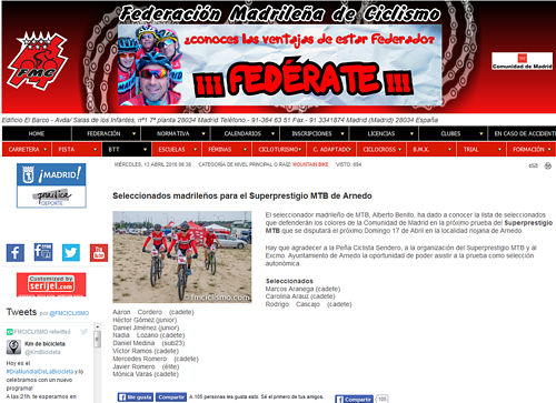 II XCO Internacional Ciudad de Arnedo en Federación Madrileña de Ciclismo (1)