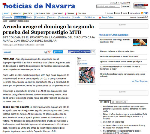 II XCO Internacional Ciudad de Arnedo en Noticias de Navarra (2)
