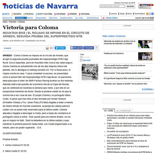 II XCO Internacional Ciudad de Arnedo en Noticias de Navarra (3)