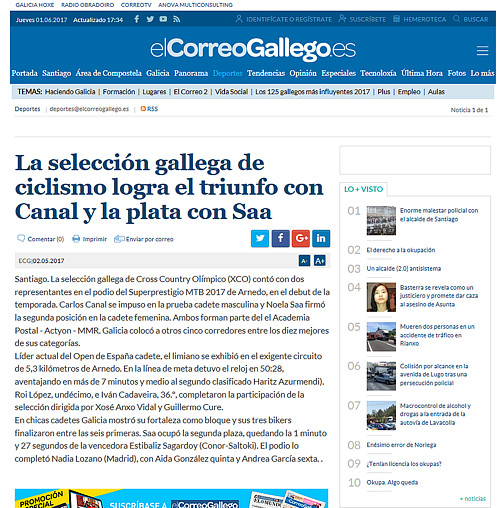 III XCO Internacional Ciudad de Arnedo en El Correo Gallego