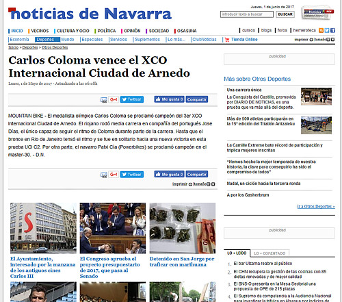 III XCO Internacional Ciudad de Arnedo en Noticias de Navarra