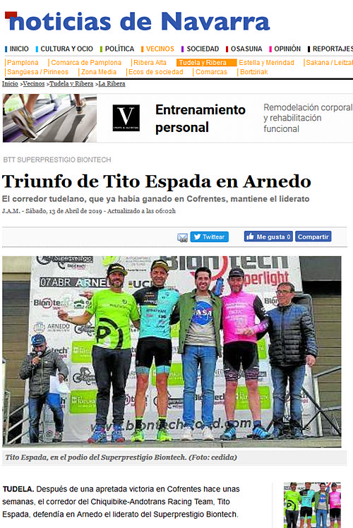 V XCO Internacional Ciudad de Arnedo en Noticias de Navarra (2) V XCO Internacional Ciudad de Arnedo en Noticias de Navarra (2)