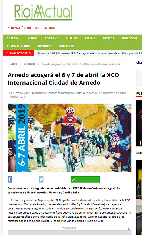 V XCO Internacional Ciudad de Arnedo en Rioja Actual V XCO Internacional Ciudad de Arnedo en Rioja Actual