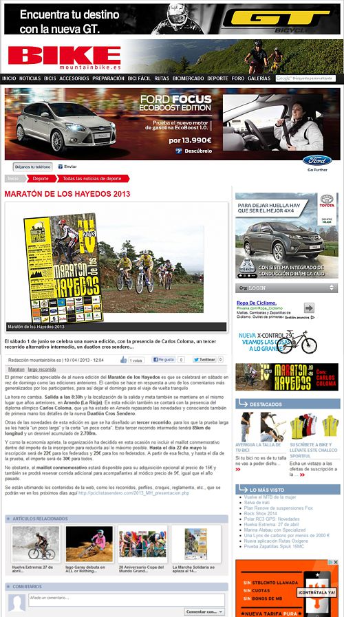 2013-04-10 Nota de prensa en MOUNTAINBIKE.ES